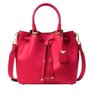 Michael Kors Blakely Red Medium Crossbody Bucket Bag